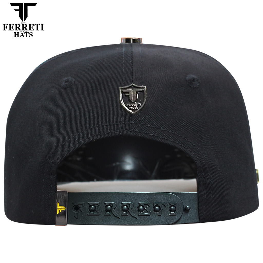 FERRETI HATS PREMIUM FT218 Hustling Black Baseball Cap For Men
