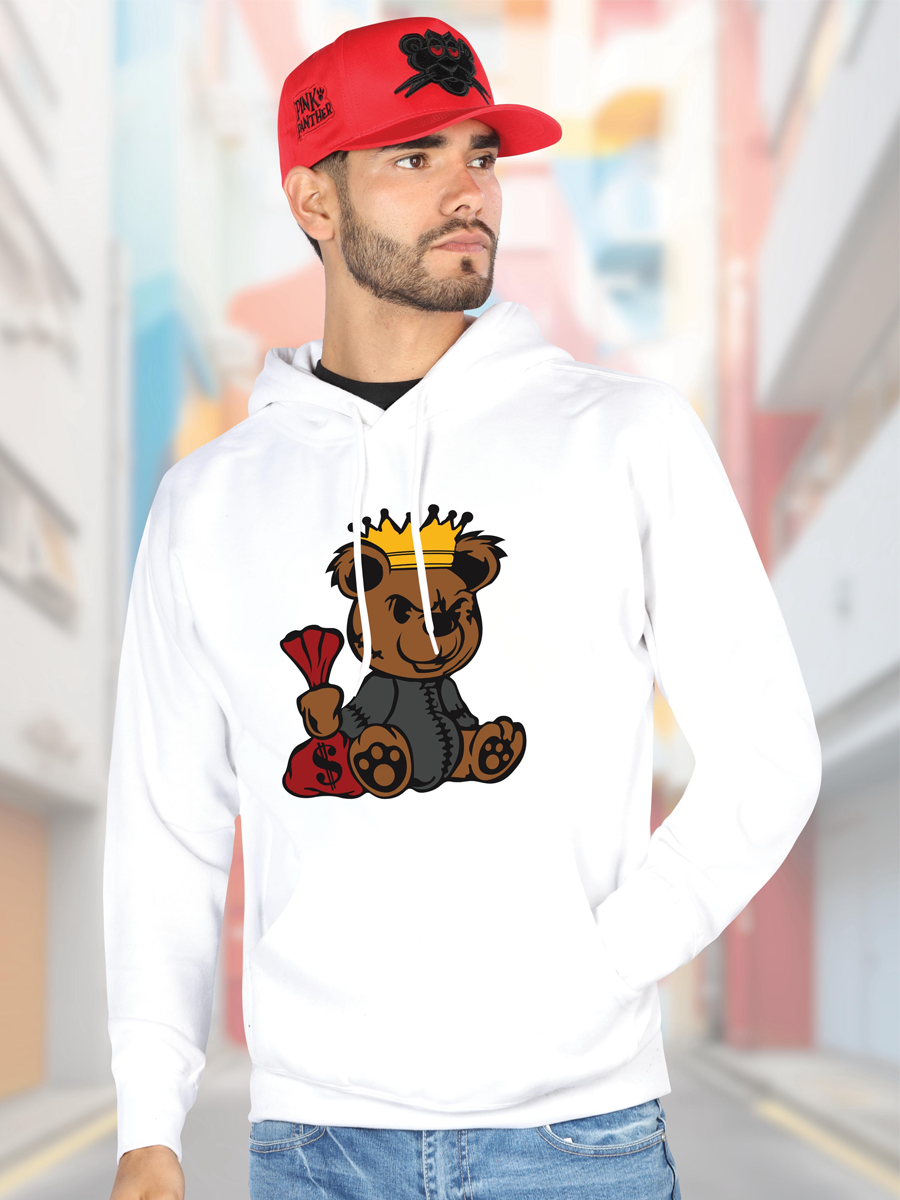 FERRETI HATS Cotton Hoodie Mal Oso with Iconic Bear Design