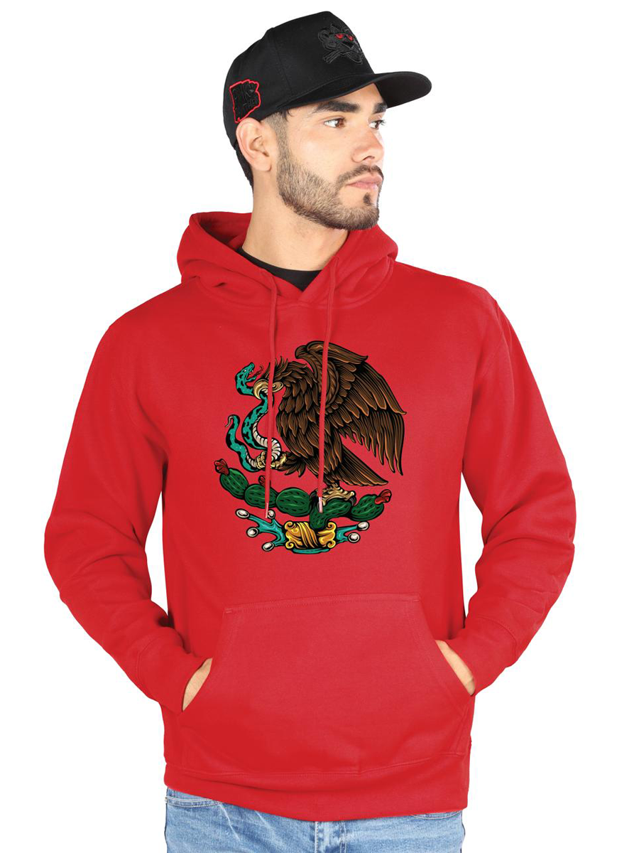 FERRETI HATS Cotton Hoodie Mexico with Iconic Eagle Design