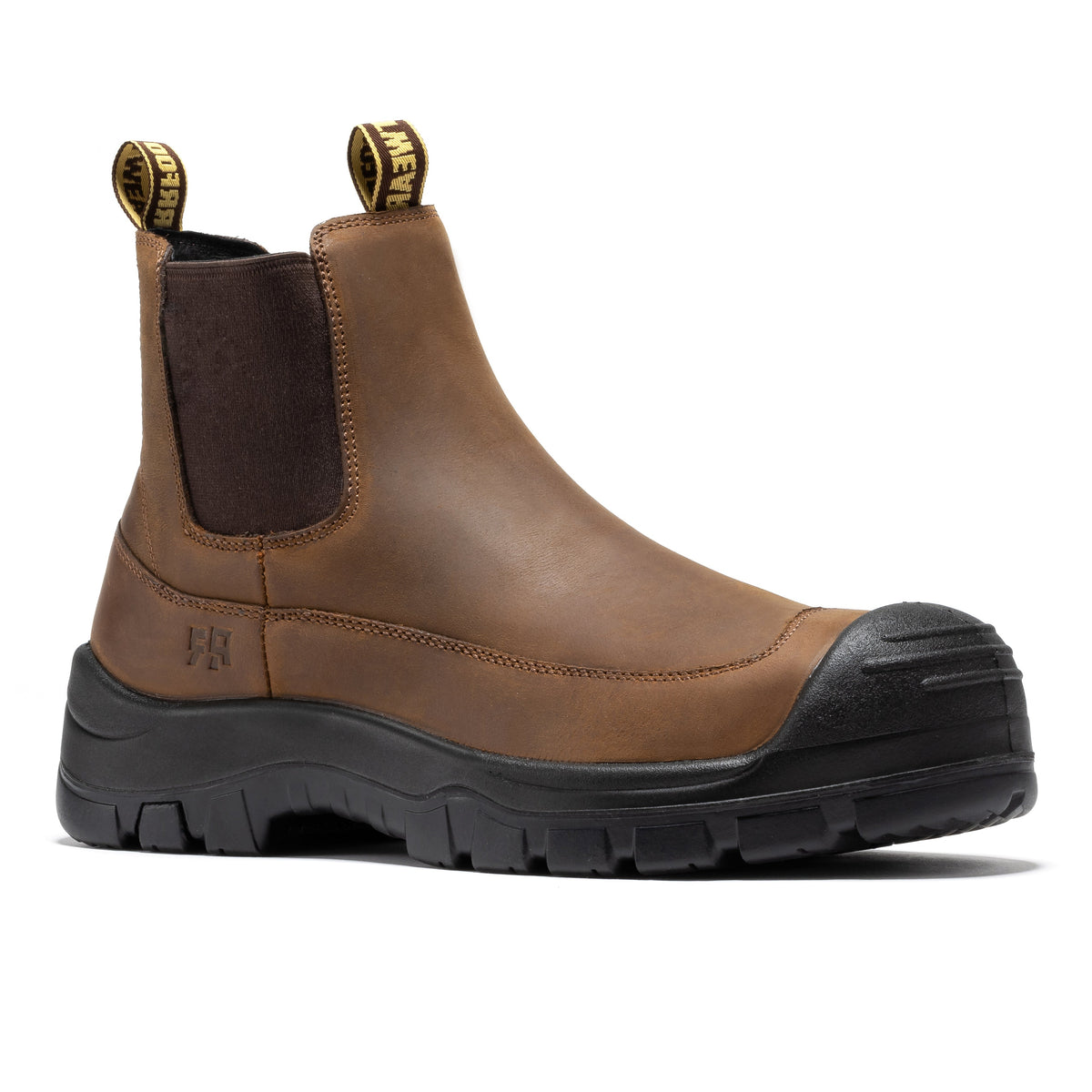 Men's Brown 6 Inch Composite Toe Pull-On Leather Work Boots AK664
