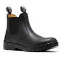 Men's Black 6 Inch Soft Toe Pull-On Leather Chelsea Work Boots AD100