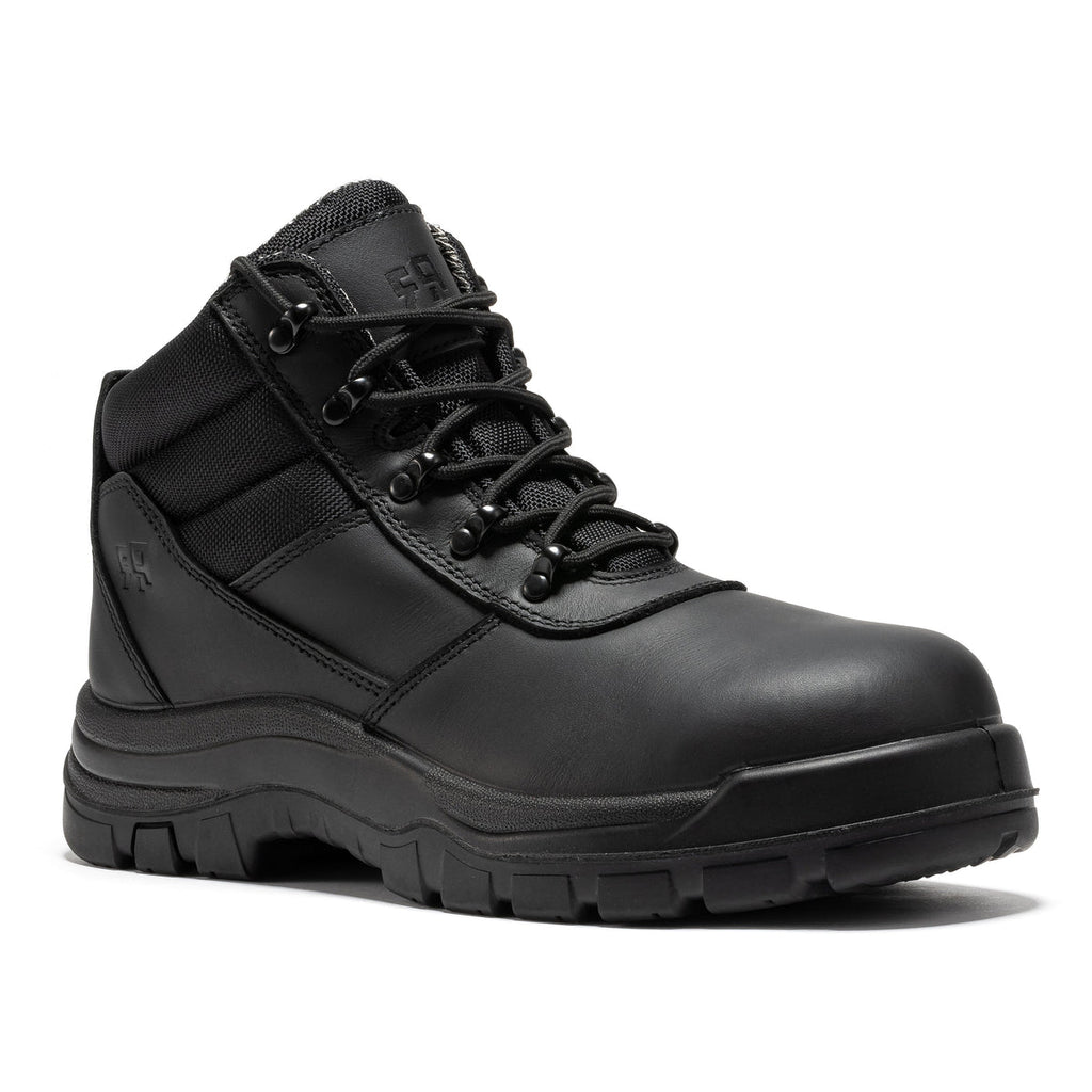 Men's Black 6 Inch Zip-Sided Composite Toe Leather Work Boots CP213BK