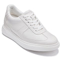 CALTO - J2201 - 2.6 Inches Taller (White/White Sole) - Lightweight Nappa Sneakers