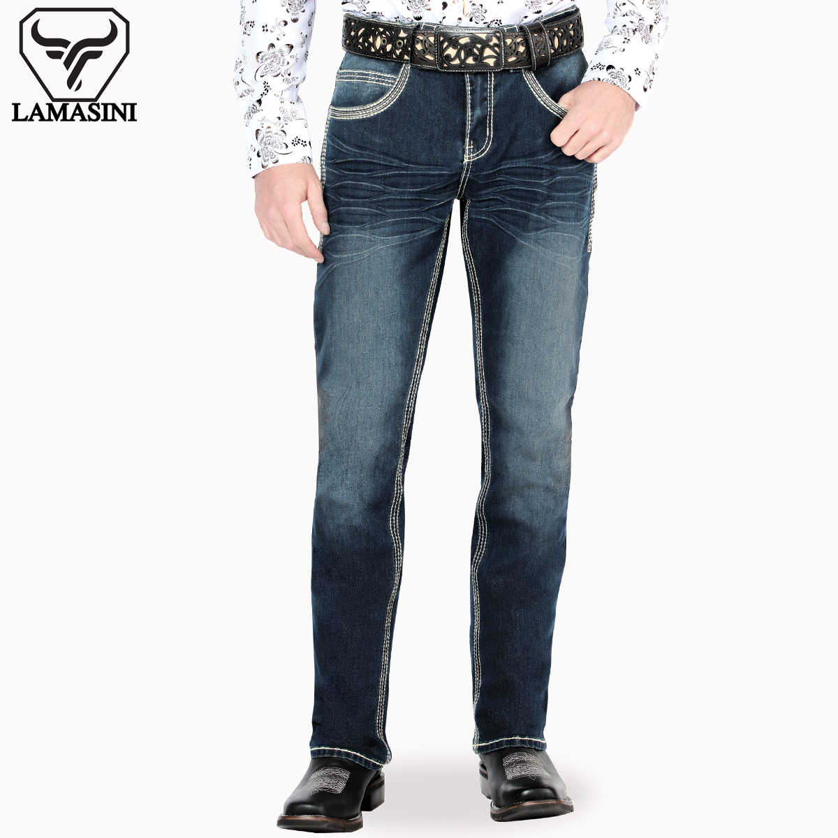 LAMASINI LM1867 Medium Blue (Heavy Denim)