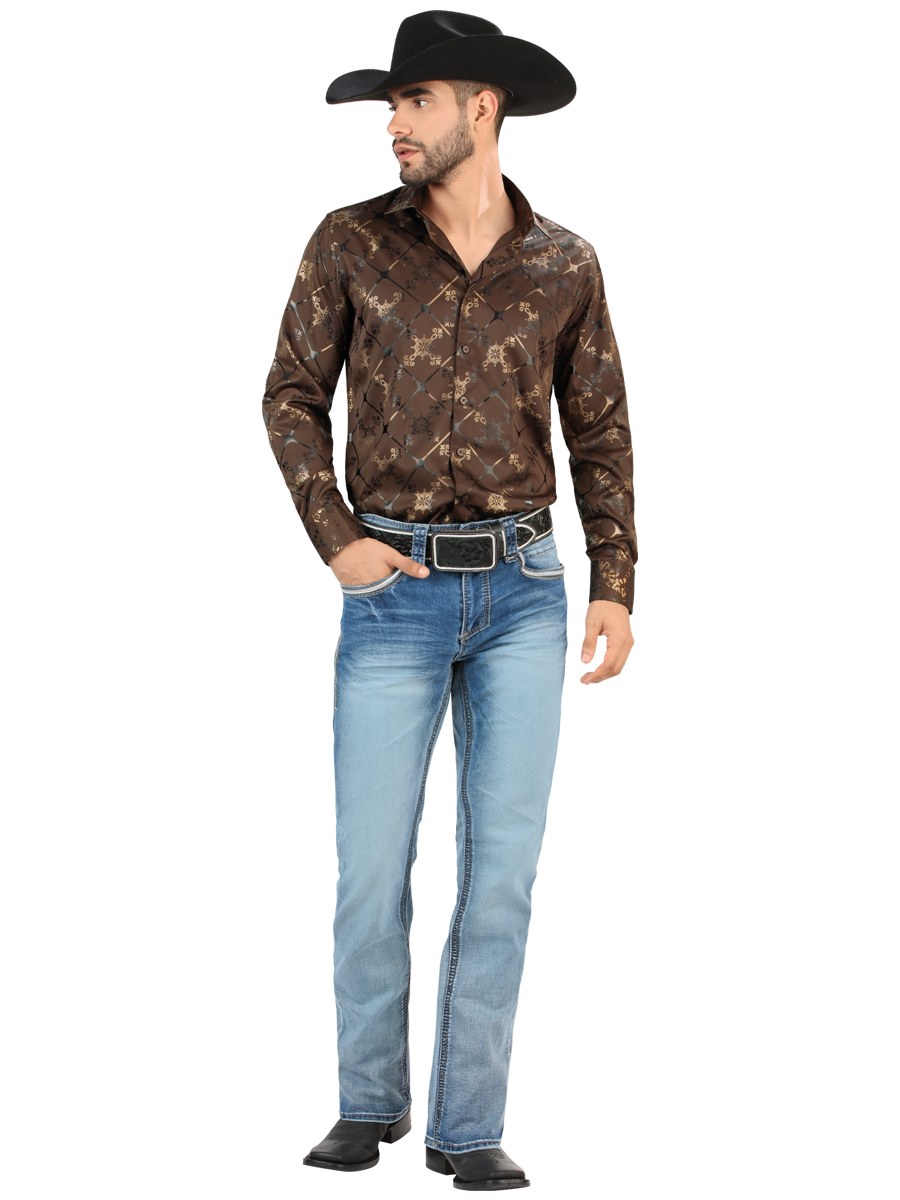 LM26502 Light Blue Denim Pants – Straight Cut with Premium Contrast Embroidery