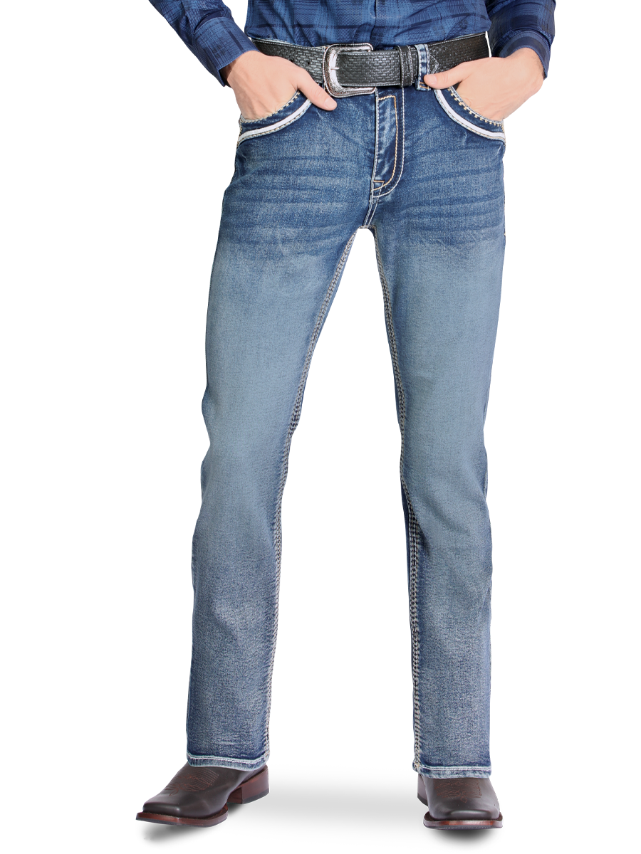 MONTERO 39501 Medium Blue Men's Denim Jeans (Heavy Denim)