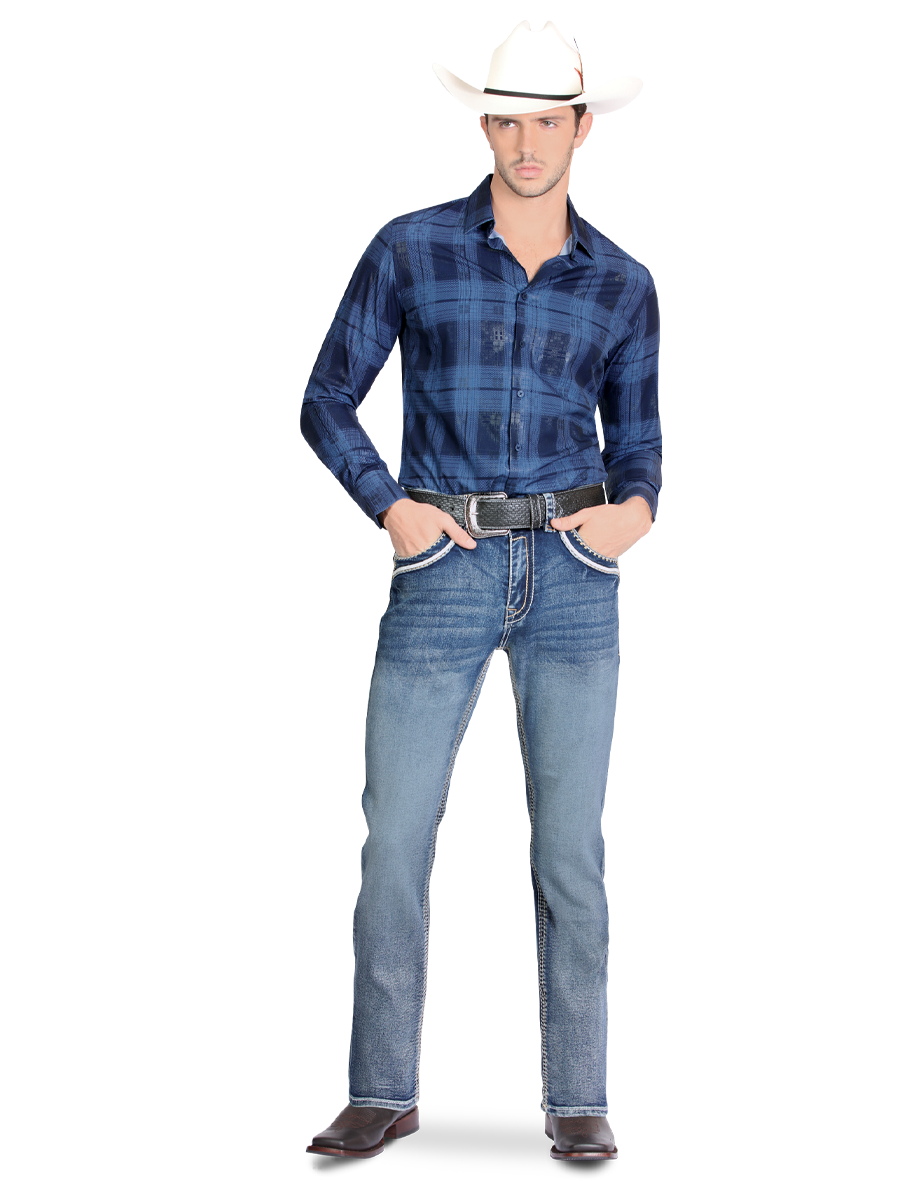 MONTERO 39501 Medium Blue Men's Denim Jeans (Heavy Denim)