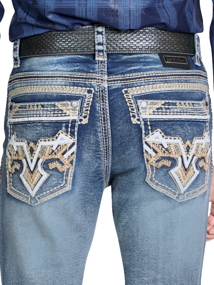 MONTERO 39501 Medium Blue Men's Denim Jeans (Heavy Denim)