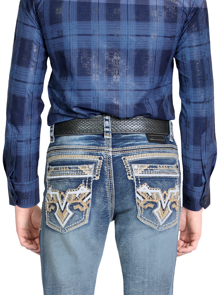 MONTERO 39501 Medium Blue Men's Denim Jeans (Heavy Denim)