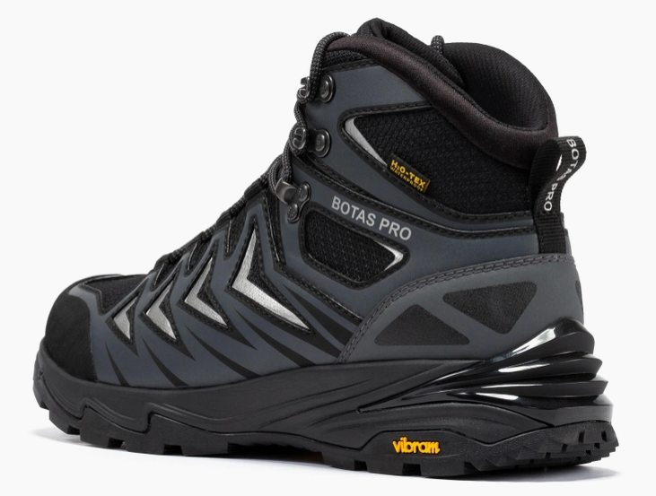 Men's black waterproof hiking boot, opposite side view
