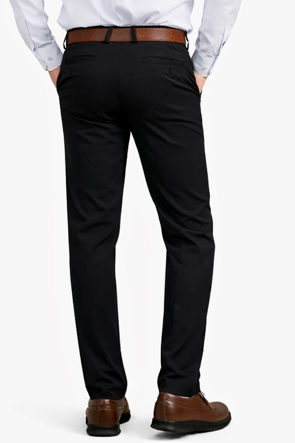 Men's taupe slim fit stretch dress pants