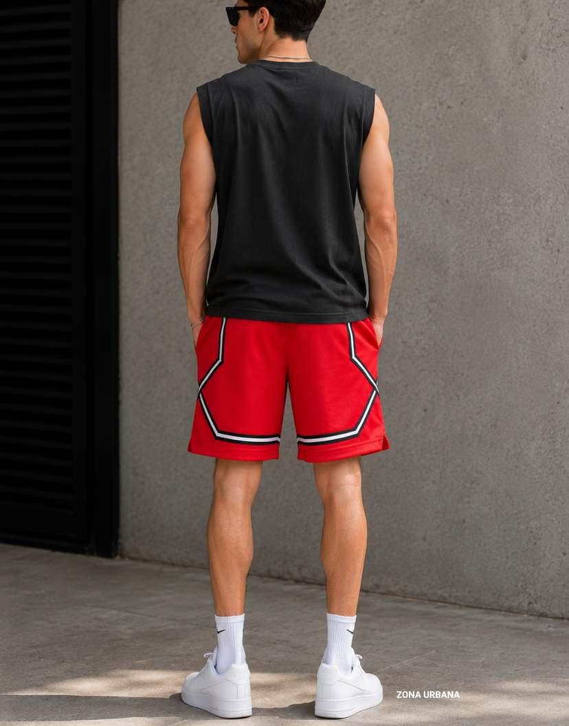 Men's Moisture Wicking Shorts red - pantaloneta - short