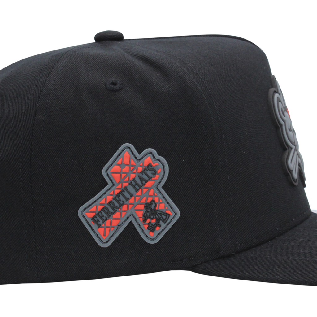 FERRETI HATS PREMIUM FT01 Black Baseball Cap For Men La Pantera PVC