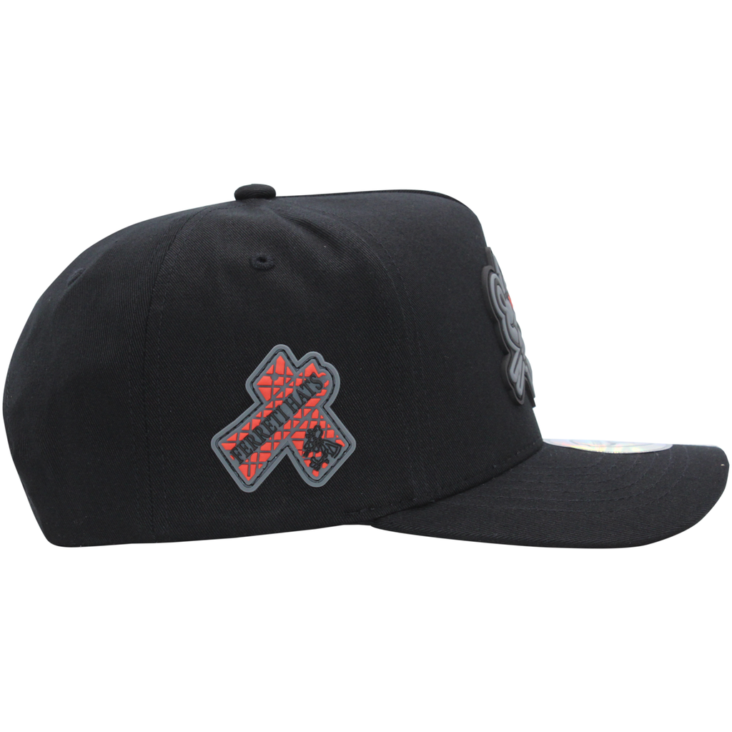 FERRETI HATS PREMIUM FT01 Black Baseball Cap For Men La Pantera PVC