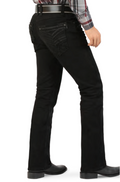Men’s Black Modern Boot Cut Jeans – Stretch Denim – Classic 5-Pocket Style