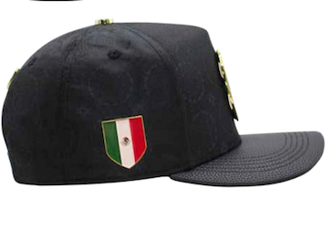 ZU-CAP-FT163 - Black Mexico coat of arms medallion snapback cap - front view