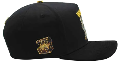 Men's Black Wanted Money Snapback Cap - Adjustable