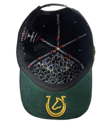 Men's Black Horseshoe Horse Head Metal Plate Snapback Cap - Adjustable