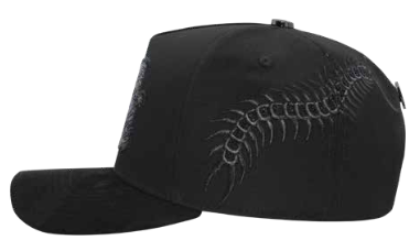 ZU-CAP-FT171 - Black classical bust spine snapback cap - front view