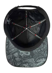 ZU-CAP-FT171 - Black classical bust spine snapback cap - front view