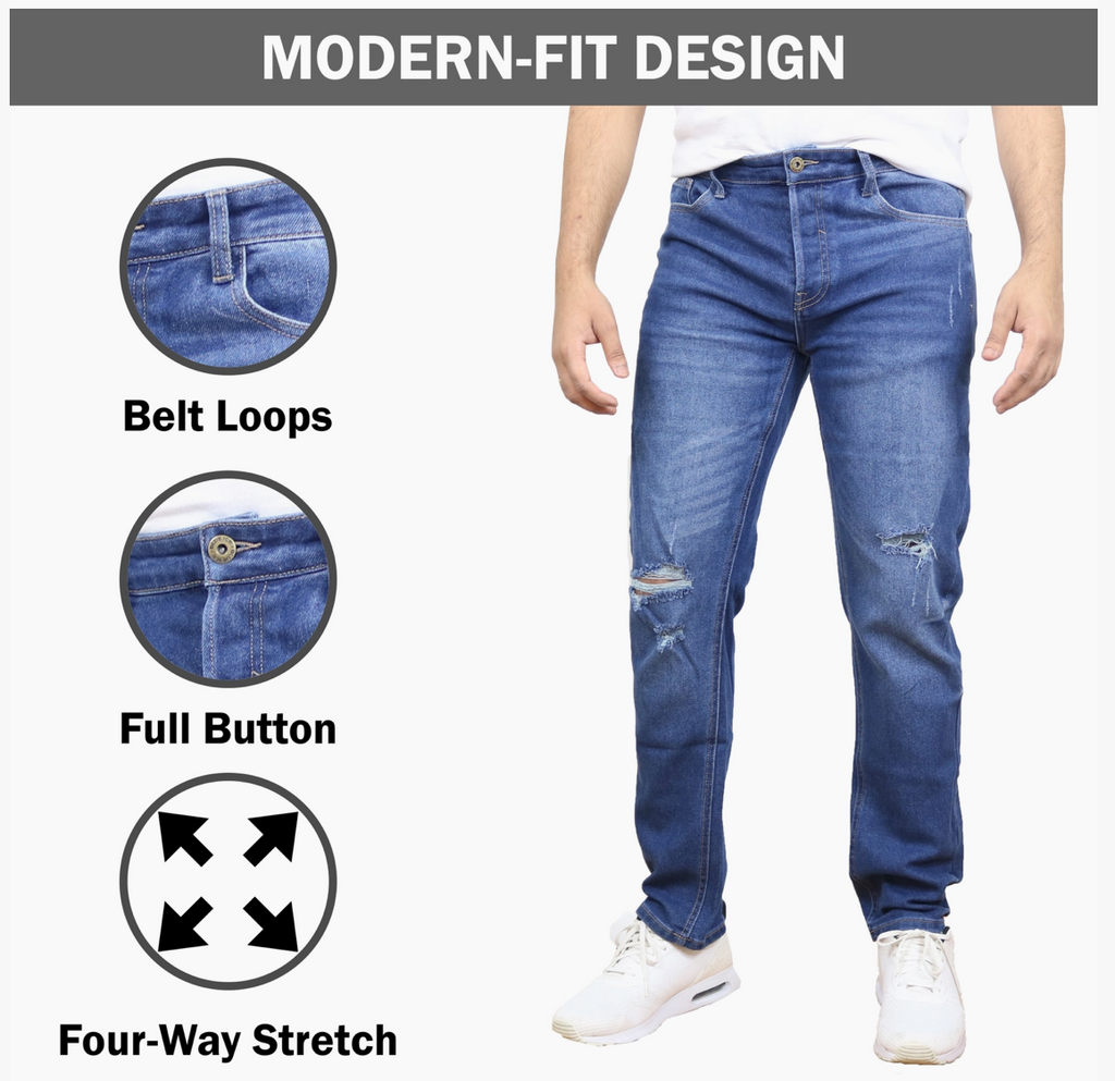 Men's Stretch Ripped Jeans