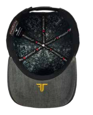 ZU-CAP-FT146GLD - Black rooster metal plate snapback cap - gold finish - front view