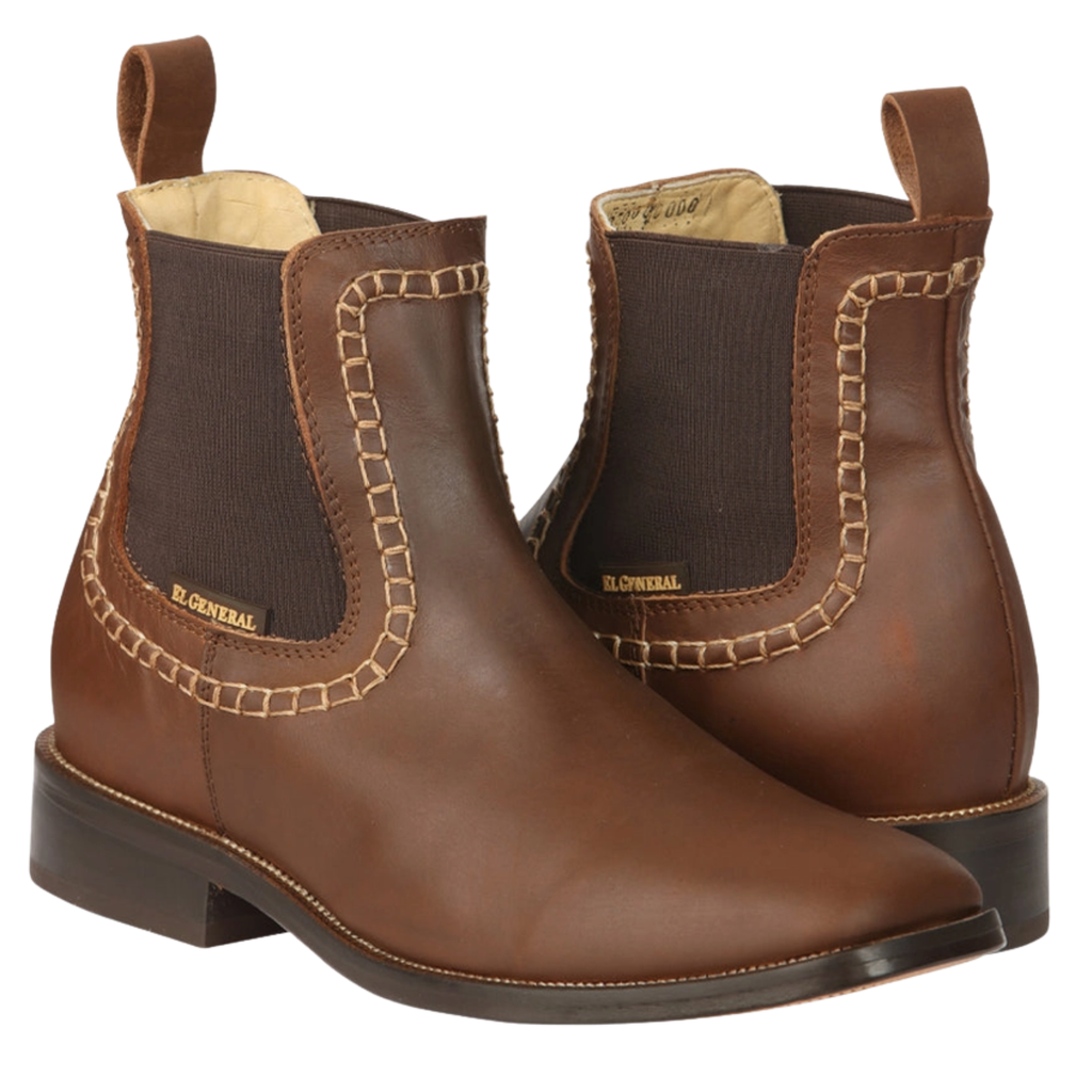 El General Men’s Leather Ankle Boots – Brown
