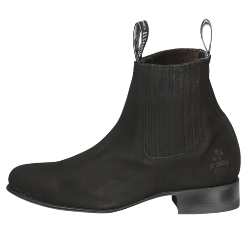 El Canelo “Plata Edition” Men’s Charro Ankle Cowboy Boot – Suede Black