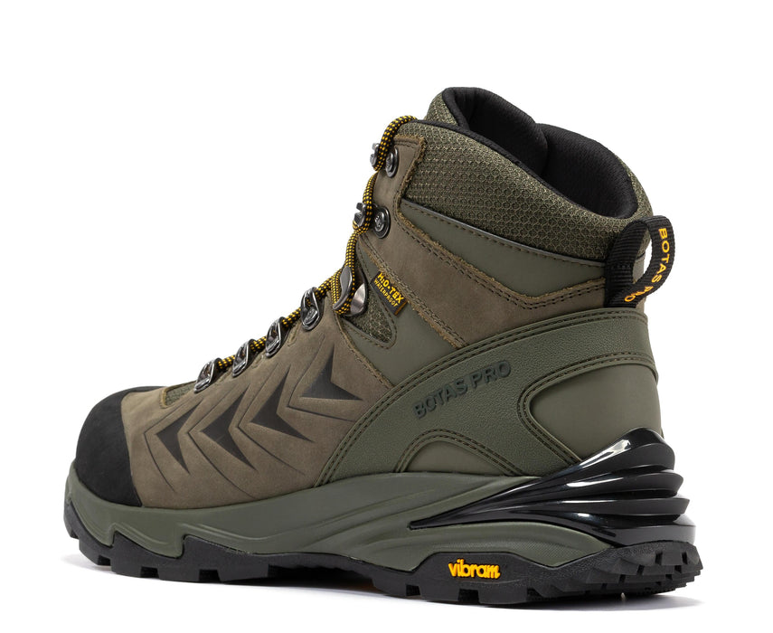 Men's Olive 6 Inch Waterproof Hiking Boots - side view