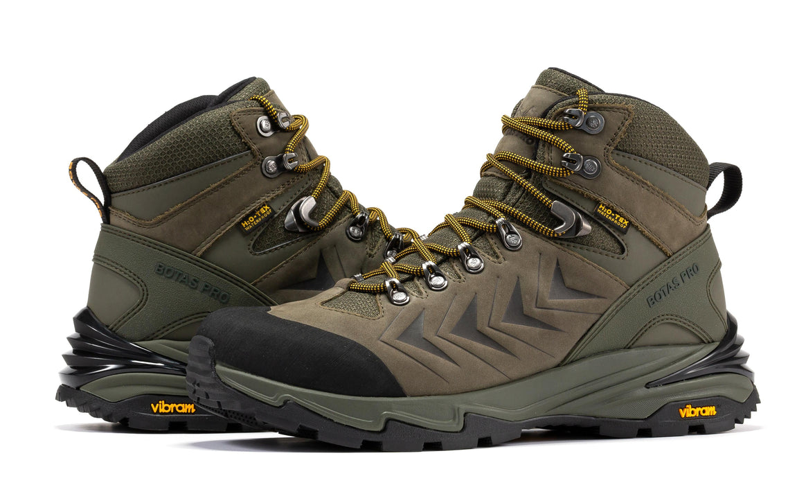 Men's Olive 6 Inch Waterproof Hiking Boots - angle view