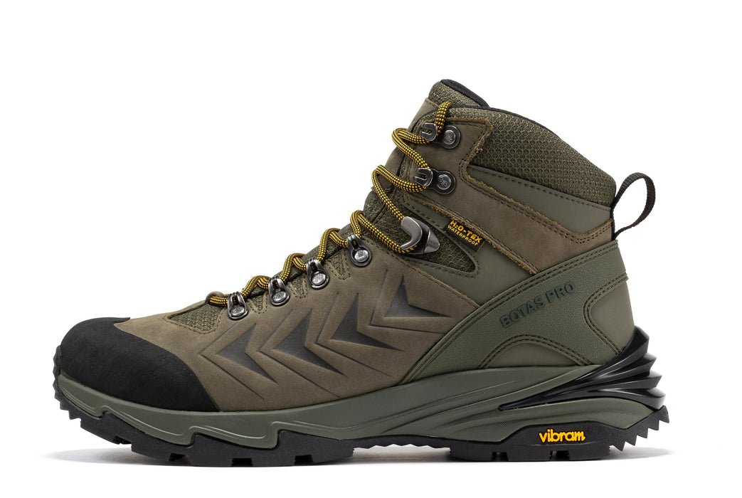 Men's Olive 6 Inch Waterproof Hiking Boots - back view