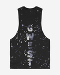 G  WEST LOGO ARMY GREY SPLATTRE BLACK TANKS