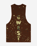 G  WEST LOGO ARMY TAN SPLATTRE BROWN TANKS