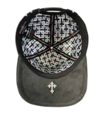 ZU-CAP-FT173 - Black nail cross crown of thorns snapback cap - front view