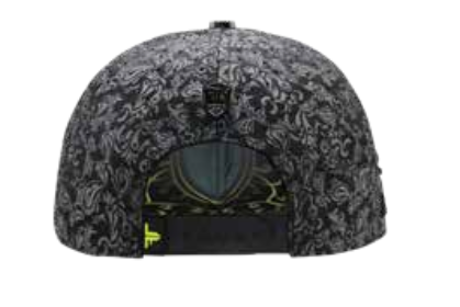 ZU-CAP-FT203 - Black crown cross rhinestone snapback cap - front view