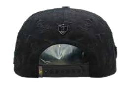 Men's black El Gallero snapback cap, side view with El Gallero script