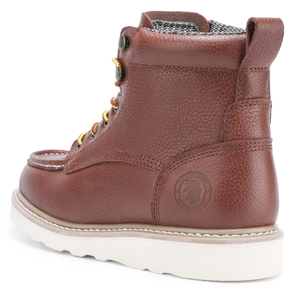 Men's Leather Wedge Work Boots – Soft Toe, Oil & Slip Resistant