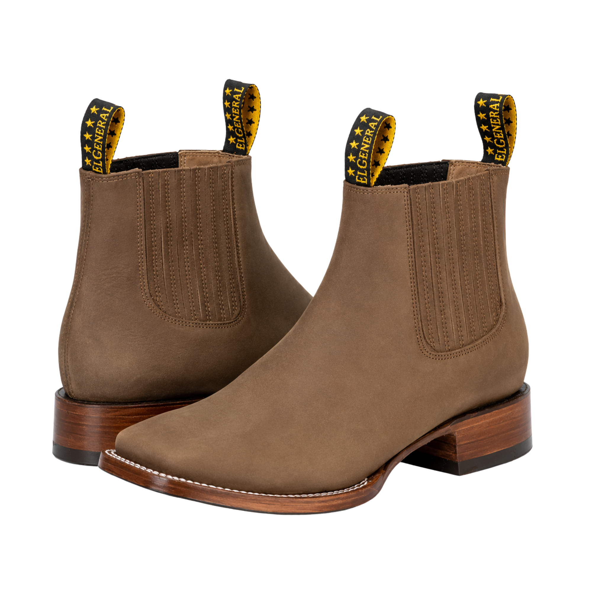 El General Square Toe Ankle Boots – Nobuck Brown