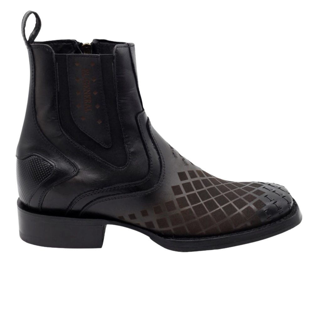 El General Men’s Leather Ankle Boot with Zipper – Tobacco Brown