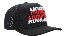 ZU-CAP-FT195 - Black Money Addicted snapback cap - front view