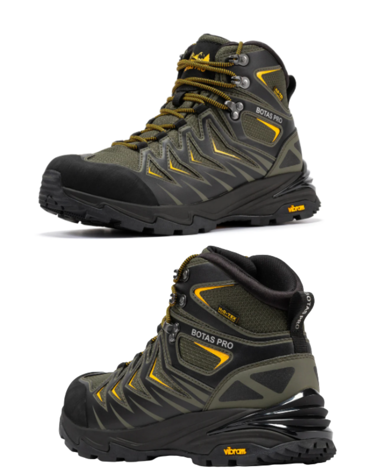Botas Pro Metallic Green 6 Inch Waterproof Hiking Boots with VIBRAM® Traction Lug Outsole BP22111