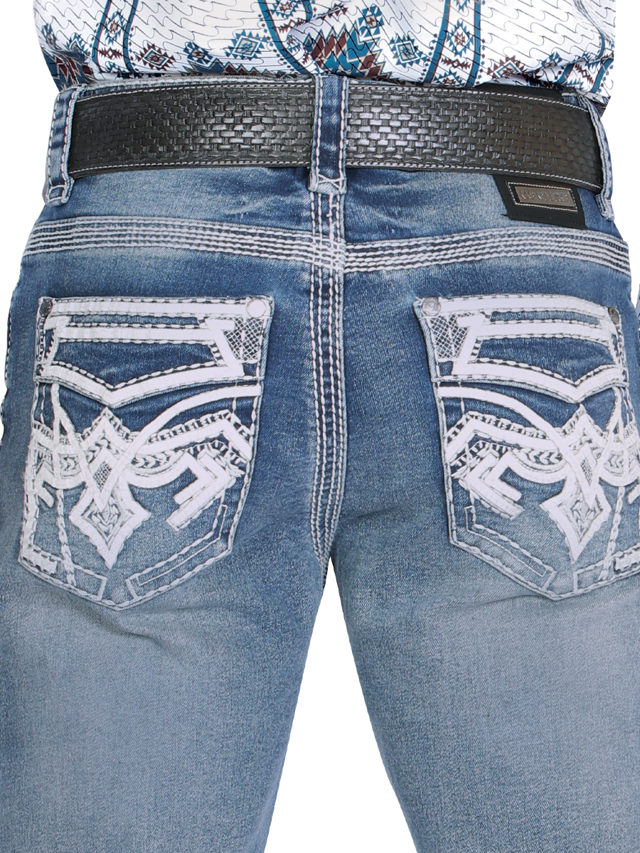 MONTERO 39500 Medium Blue Men's Denim Jeans (Heavy Denim)