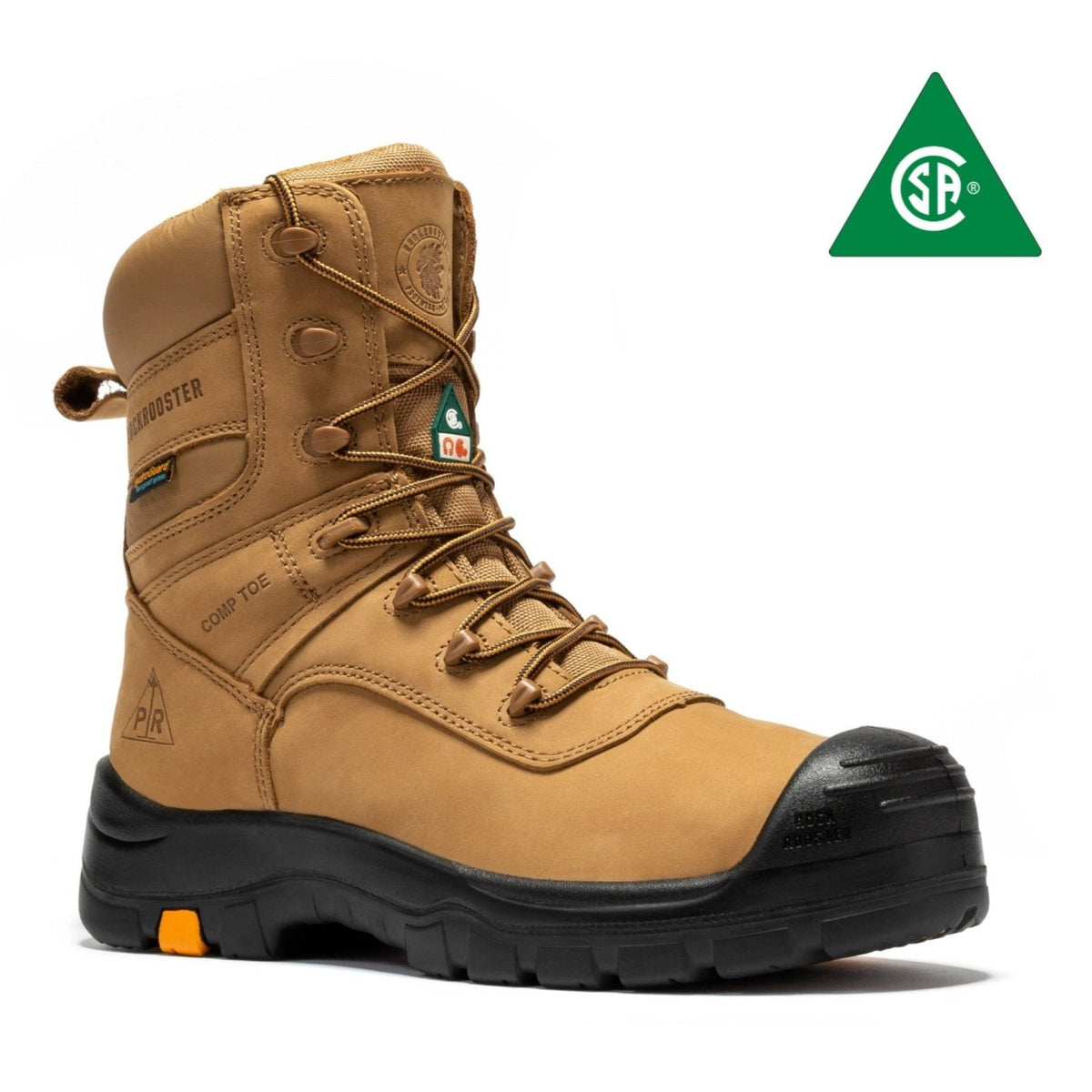Men's Brown 8 Inch Waterproof Composite Toe Work Boots AK831