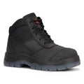 Men's Black Zip-Sided Leather Work Boots AK050BK