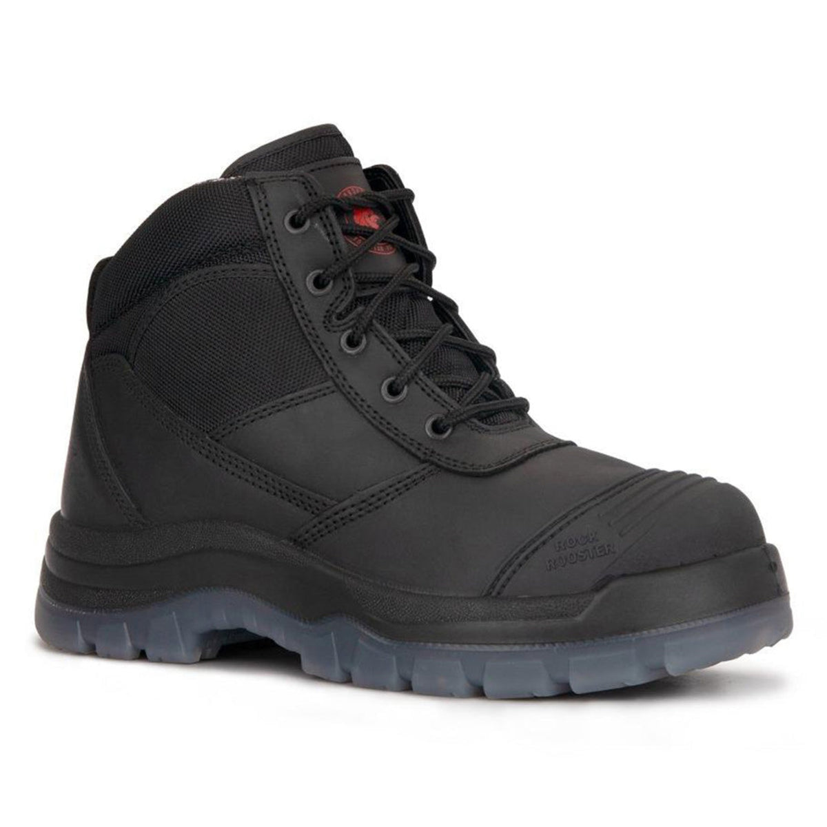 Men's Black Zip-Sided Leather Work Boots AK050BK