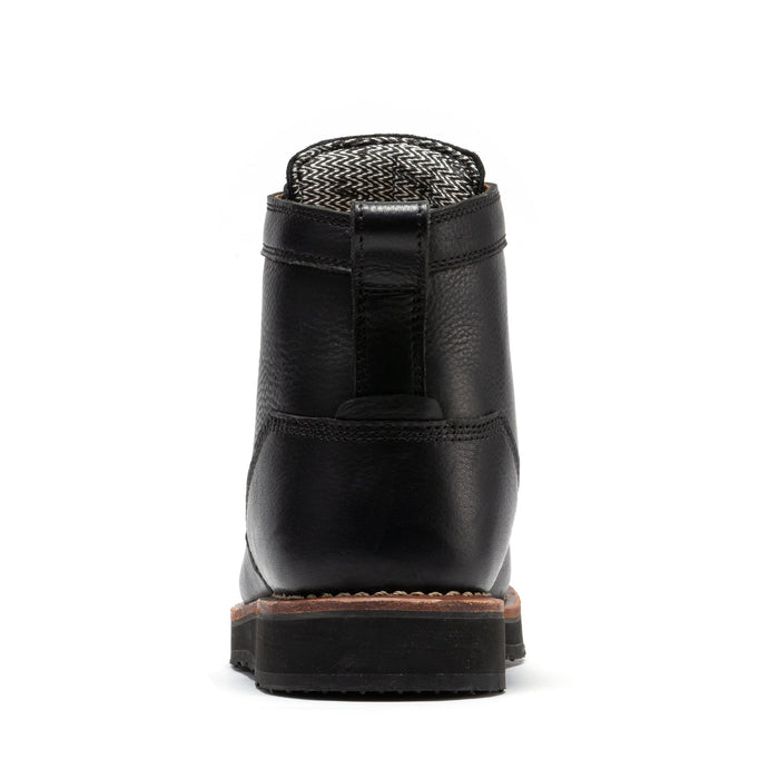 ROCKROOSTER Edgewood Black Steel Toe Wedge Boots SAP610BK - detalle suela