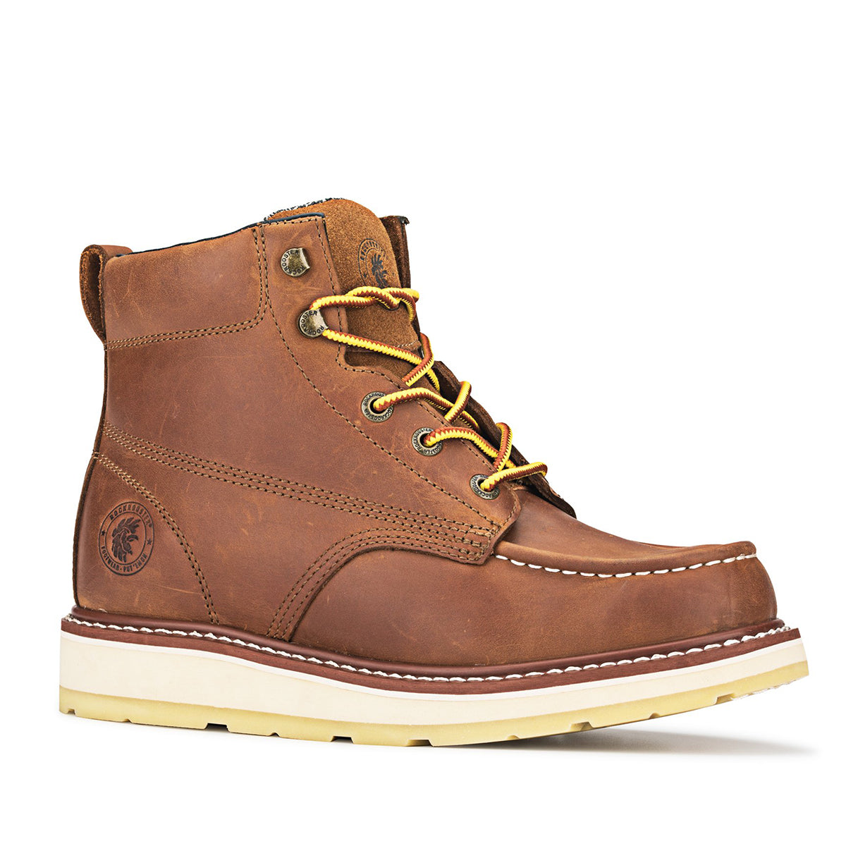 Men's Brown Wedge Work Boots Soft Toe AP838