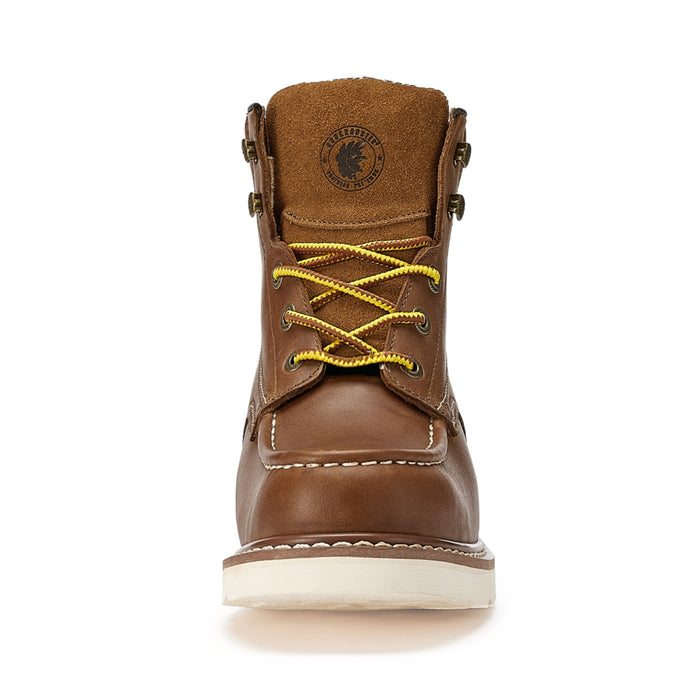 Men's Brown Wedge Work Boots – Soft Toe, Vibram Outsole
