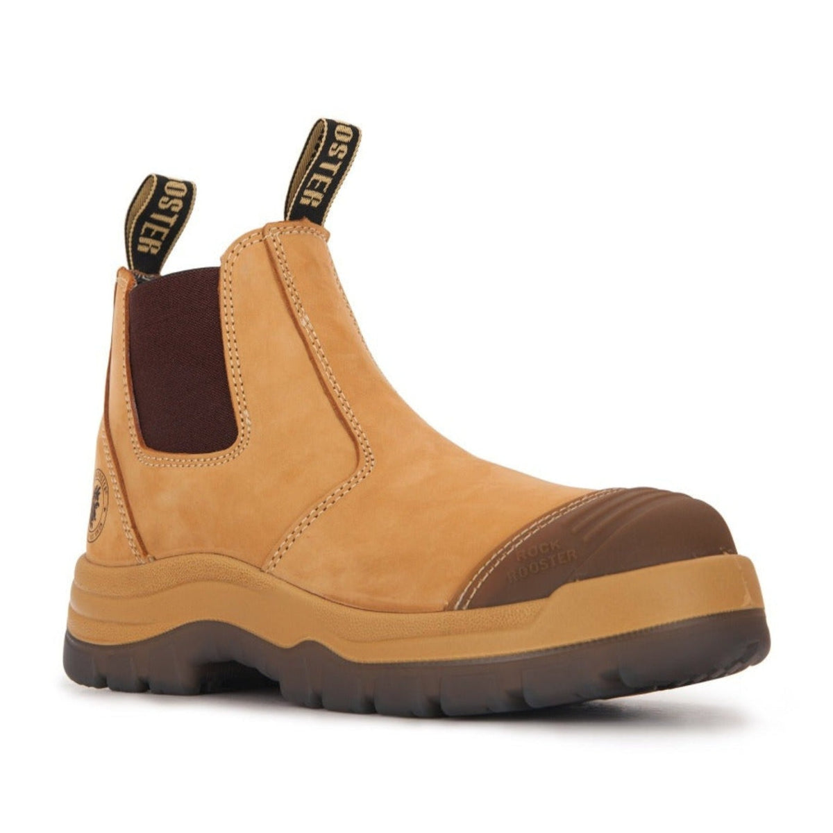 Men's Tan Slip-On Leather Work Boots AK222