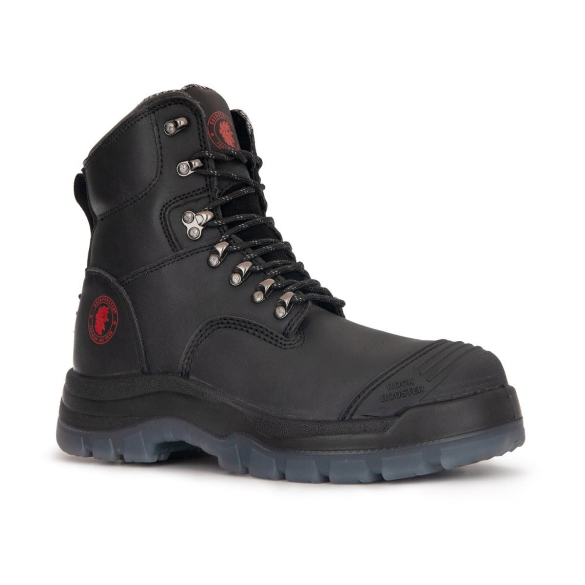 Men's Black Zip-Sided Leather Work Boots – Steel Toe